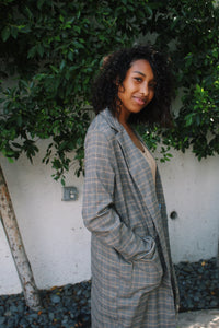 BRANDI GRAY PLAID BLAZER