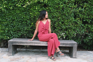 DOWNTOWN BRICK WIDE LEG JUMPSUIT