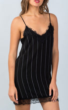 Load image into Gallery viewer, BLACK PINSTRIPE SLIP DRESS