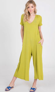 LEMONGRASS SOLID KNIT JUMPSUIT