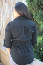 Load image into Gallery viewer, BRIANNA BLACK SOLID FRONT TWIST TOP