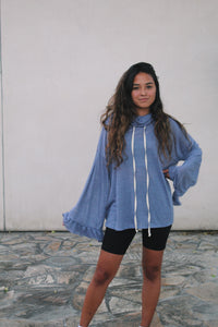 DENISE BLUE BELL SLEEVE TOP