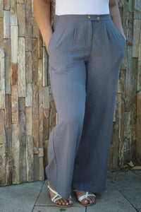 SARIAH SLATE WIDE LEG PANTS