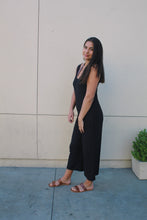 Load image into Gallery viewer, WHITNEY WIDE LEG BLACK JUMPSUIT