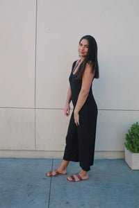 WHITNEY WIDE LEG BLACK JUMPSUIT